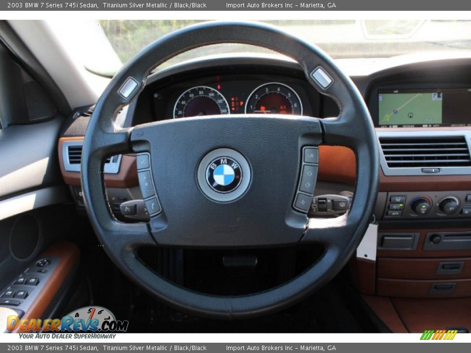 2003 BMW 7 Series 745i Sedan Titanium Silver Metallic / Black/Black Photo #22