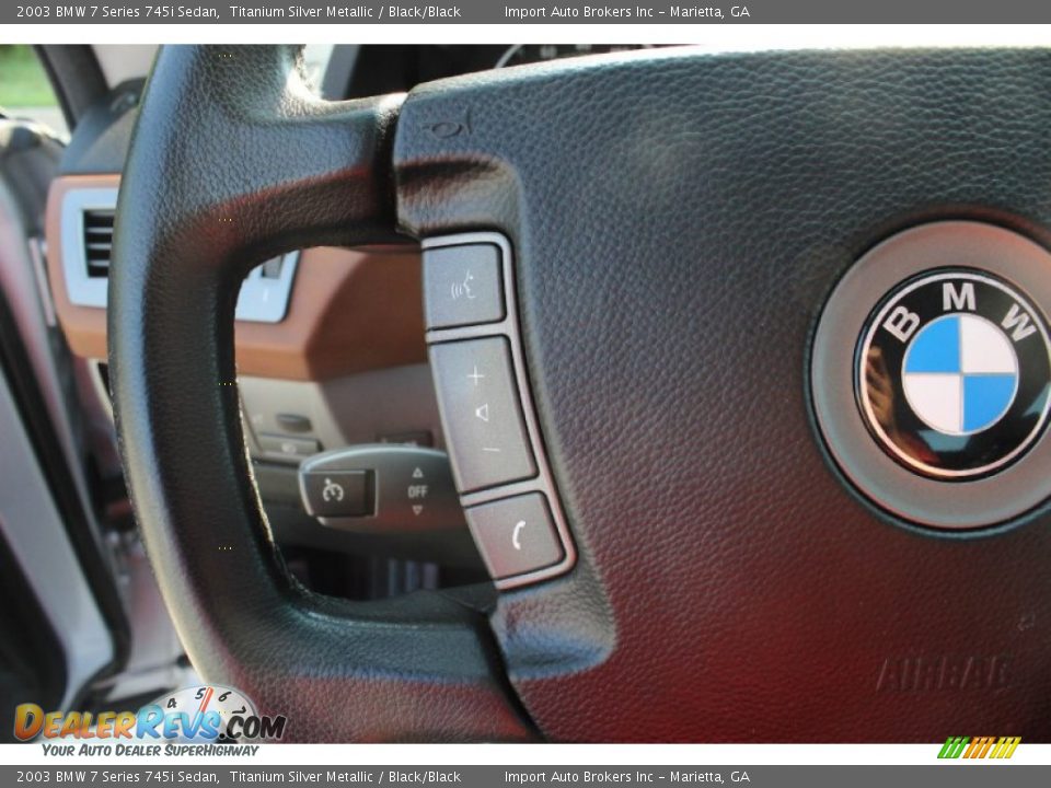 2003 BMW 7 Series 745i Sedan Titanium Silver Metallic / Black/Black Photo #28