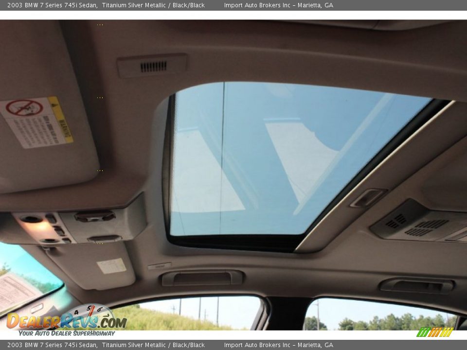 2003 BMW 7 Series 745i Sedan Titanium Silver Metallic / Black/Black Photo #34