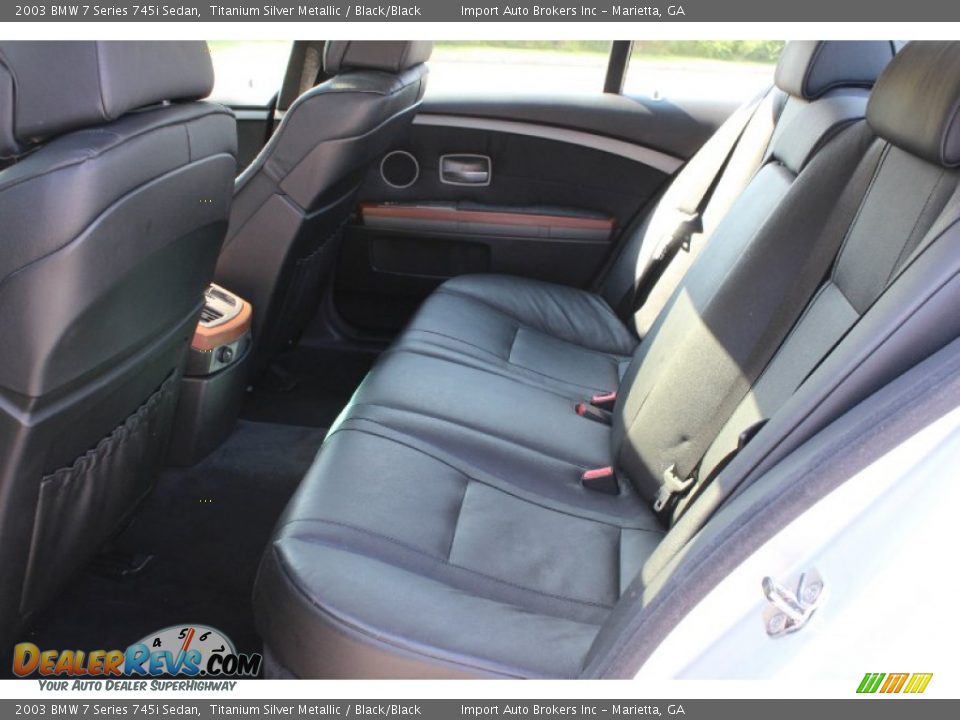 2003 BMW 7 Series 745i Sedan Titanium Silver Metallic / Black/Black Photo #35