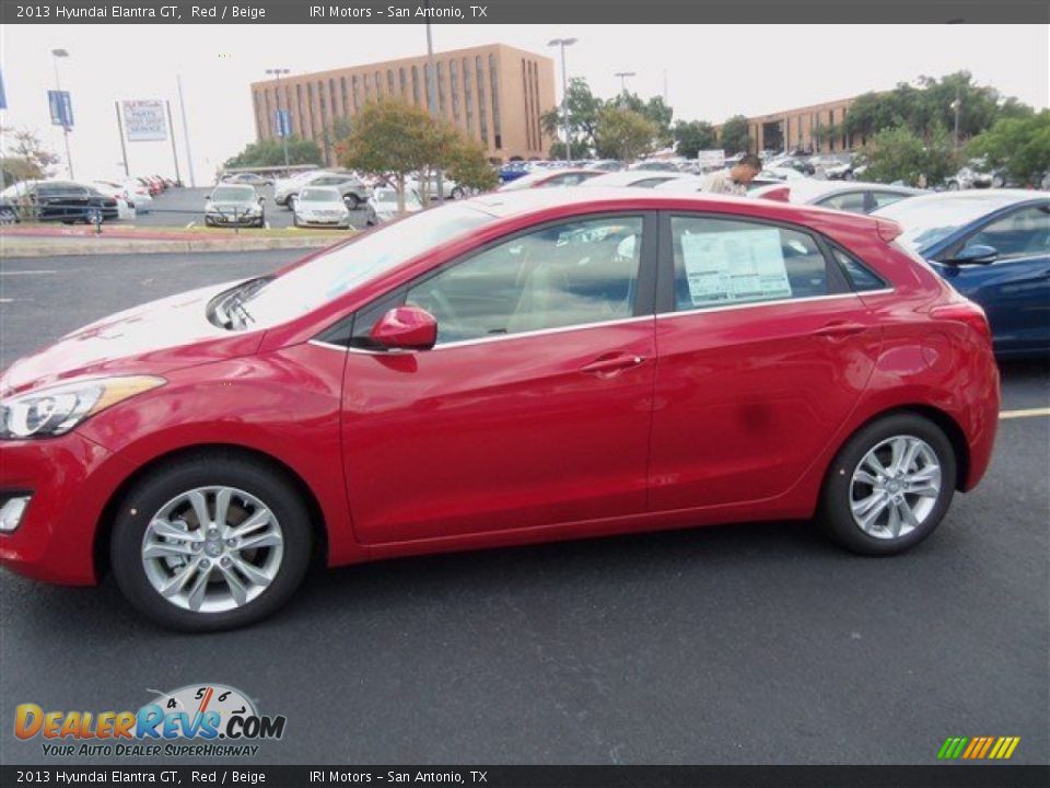 2013 Hyundai Elantra GT Red / Beige Photo #3