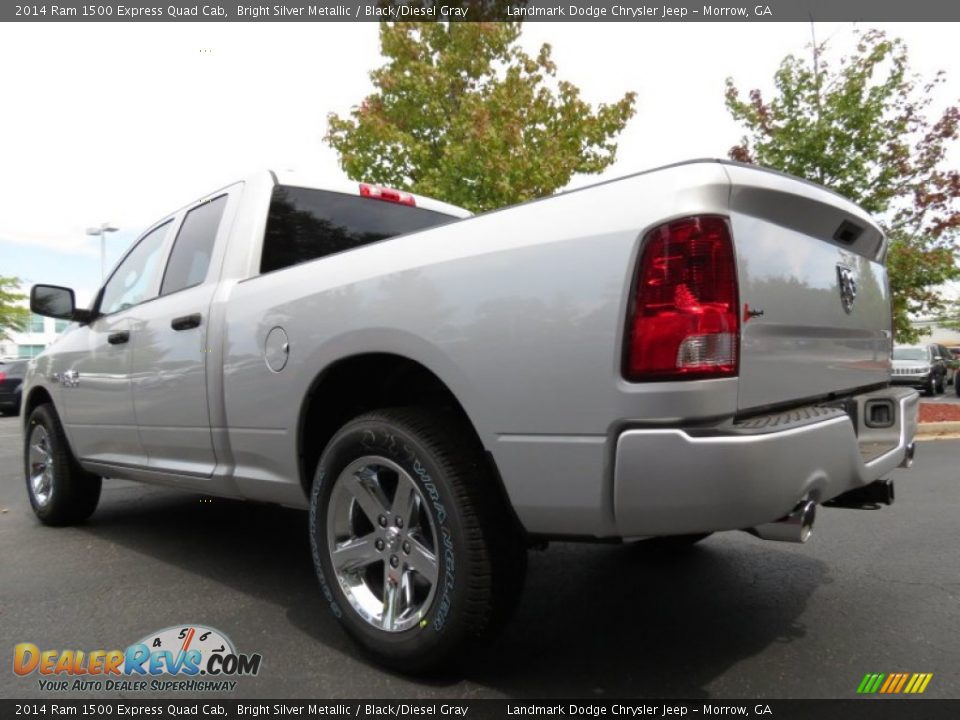 2014 Ram 1500 Express Quad Cab Bright Silver Metallic / Black/Diesel Gray Photo #2