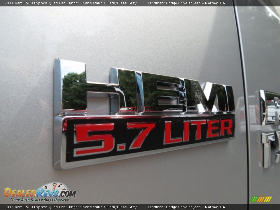 2014 Ram 1500 Express Quad Cab Bright Silver Metallic / Black/Diesel Gray Photo #6