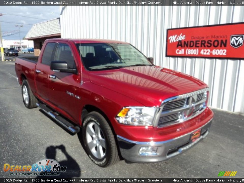 2010 Dodge Ram 1500 Big Horn Quad Cab 4x4 Inferno Red Crystal Pearl / Dark Slate/Medium Graystone Photo #1