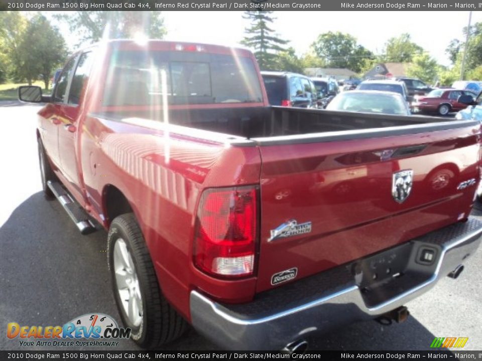 2010 Dodge Ram 1500 Big Horn Quad Cab 4x4 Inferno Red Crystal Pearl / Dark Slate/Medium Graystone Photo #3