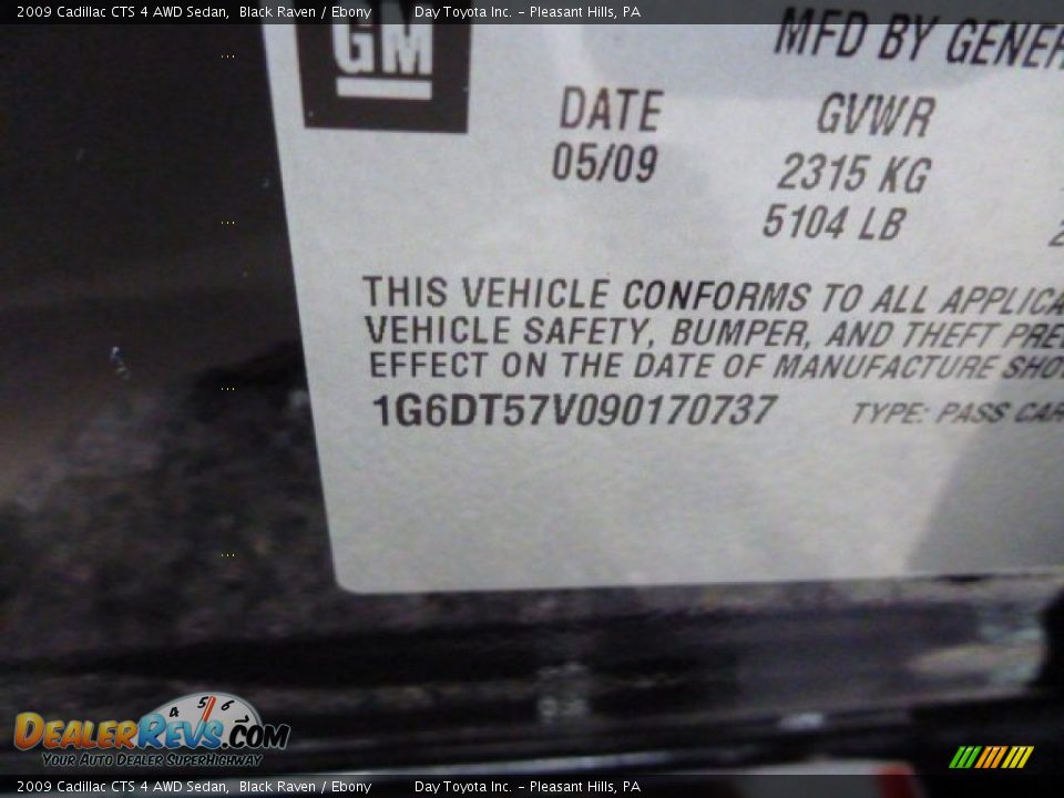 2009 Cadillac CTS 4 AWD Sedan Black Raven / Ebony Photo #18