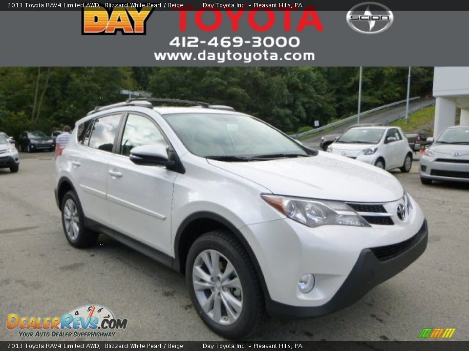 2013 Toyota RAV4 Limited AWD Blizzard White Pearl / Beige Photo #1