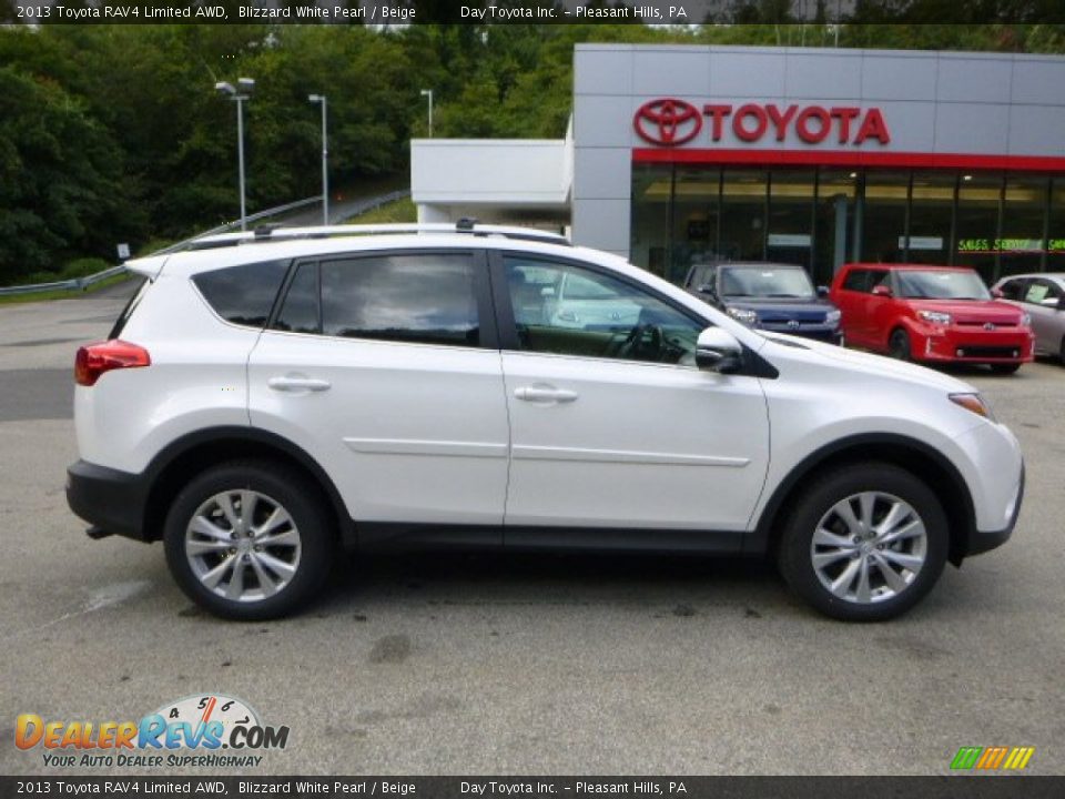 2013 Toyota RAV4 Limited AWD Blizzard White Pearl / Beige Photo #2