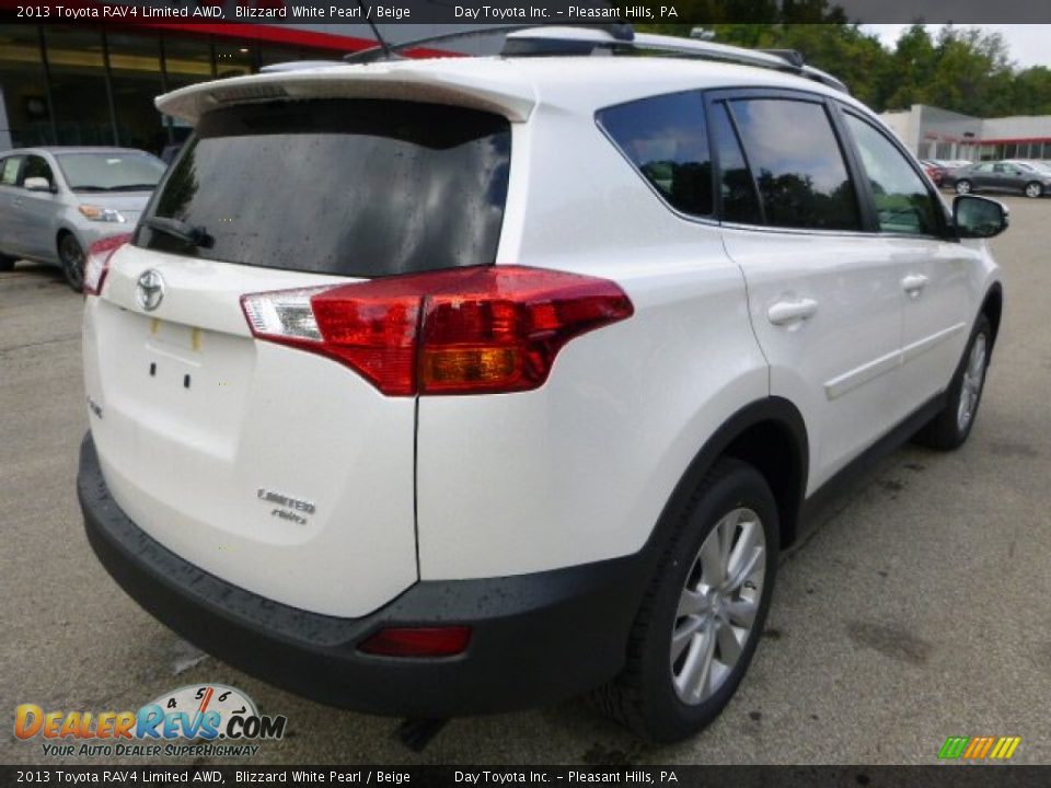 2013 Toyota RAV4 Limited AWD Blizzard White Pearl / Beige Photo #3