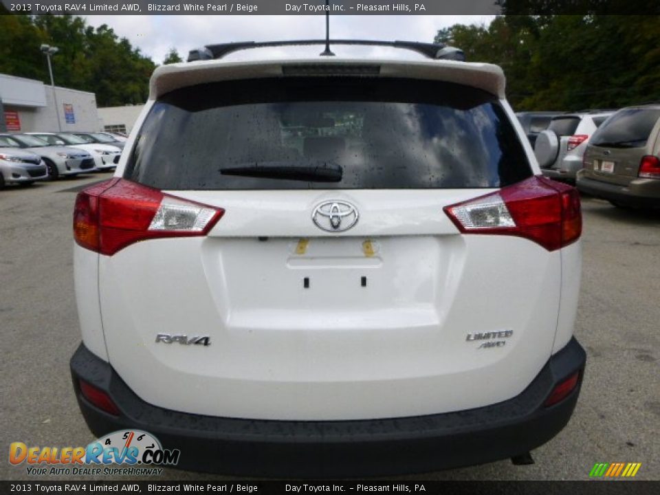 2013 Toyota RAV4 Limited AWD Blizzard White Pearl / Beige Photo #4