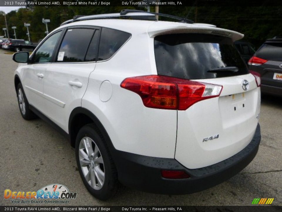 2013 Toyota RAV4 Limited AWD Blizzard White Pearl / Beige Photo #5