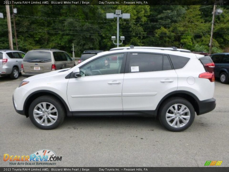 2013 Toyota RAV4 Limited AWD Blizzard White Pearl / Beige Photo #6