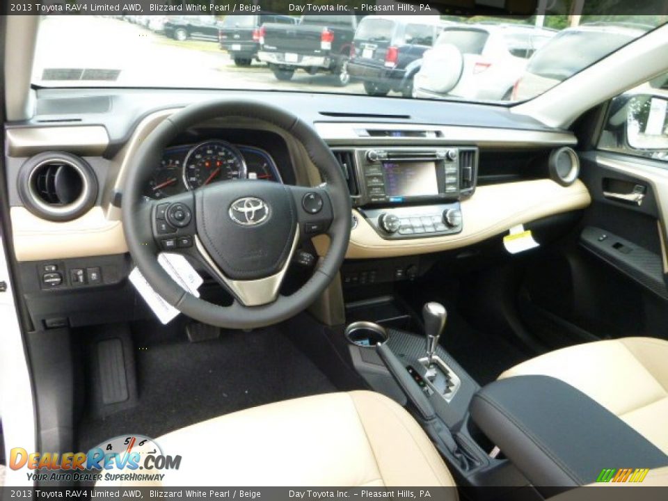 2013 Toyota RAV4 Limited AWD Blizzard White Pearl / Beige Photo #12