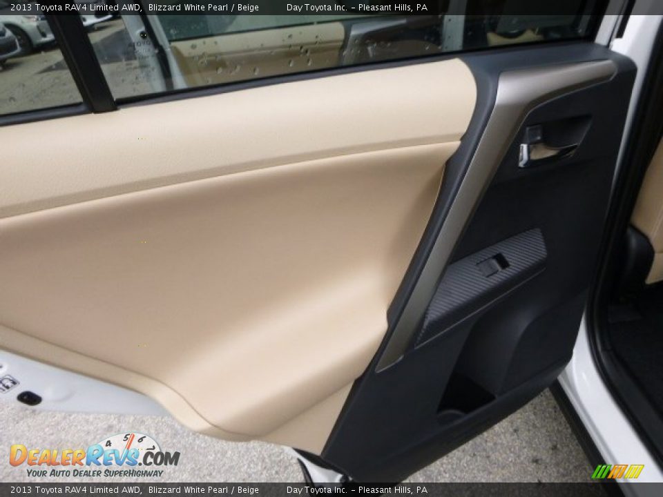 2013 Toyota RAV4 Limited AWD Blizzard White Pearl / Beige Photo #13