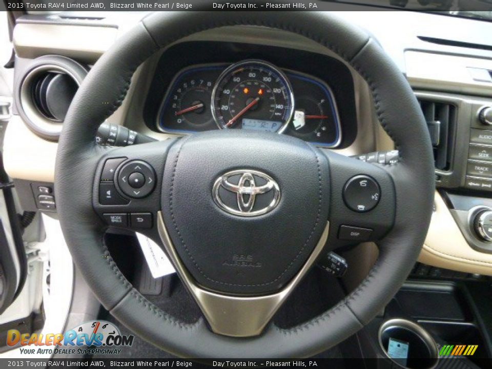 2013 Toyota RAV4 Limited AWD Blizzard White Pearl / Beige Photo #17