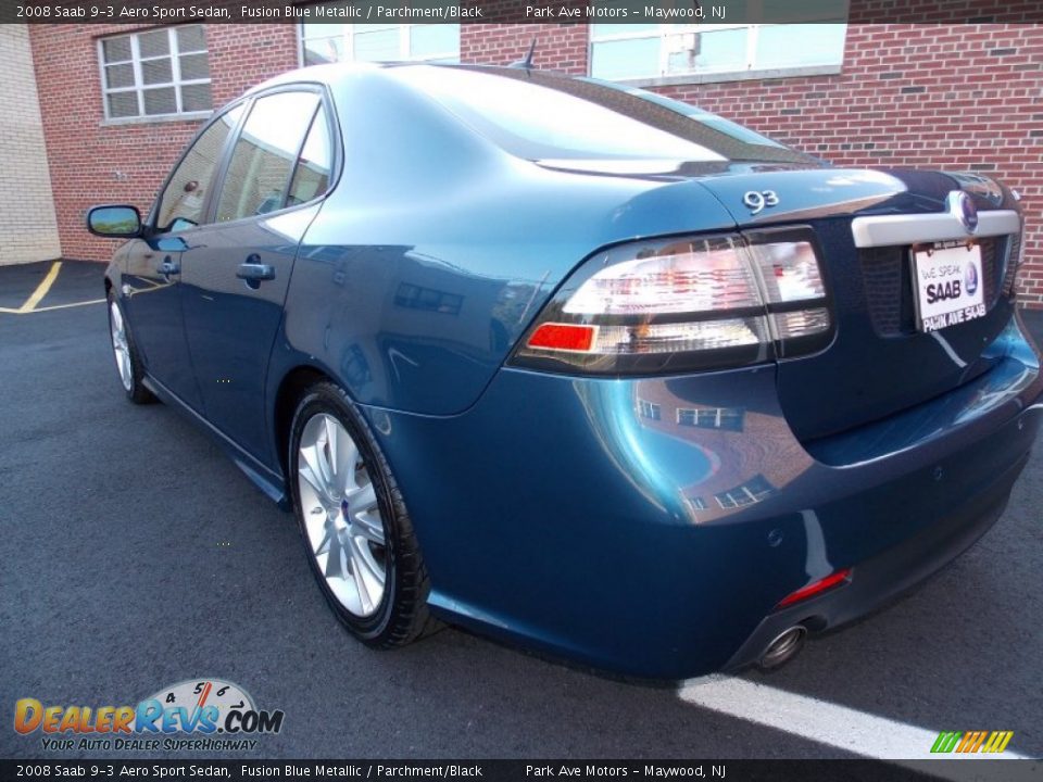 2008 Saab 9-3 Aero Sport Sedan Fusion Blue Metallic / Parchment/Black Photo #3