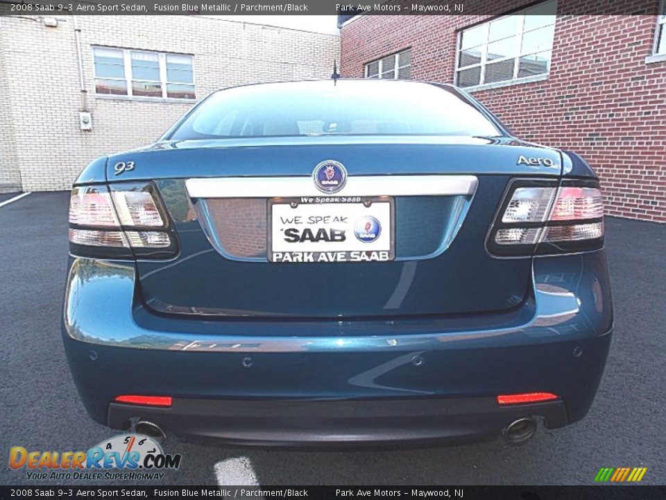 2008 Saab 9-3 Aero Sport Sedan Fusion Blue Metallic / Parchment/Black Photo #4