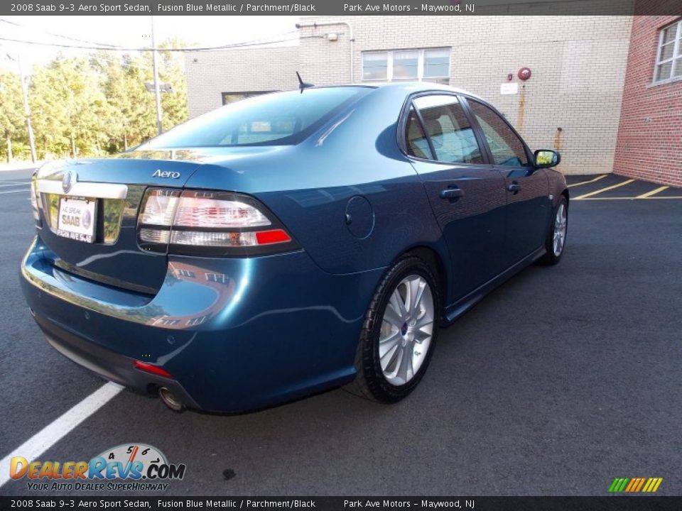 2008 Saab 9-3 Aero Sport Sedan Fusion Blue Metallic / Parchment/Black Photo #5