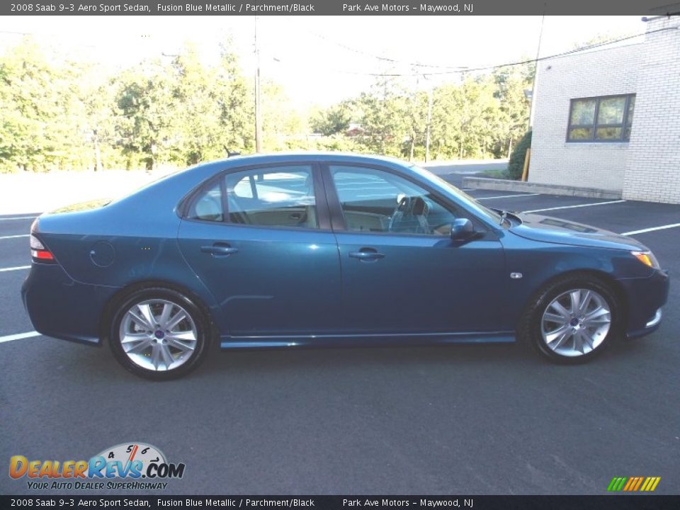 2008 Saab 9-3 Aero Sport Sedan Fusion Blue Metallic / Parchment/Black Photo #6