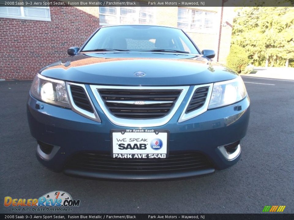 2008 Saab 9-3 Aero Sport Sedan Fusion Blue Metallic / Parchment/Black Photo #8