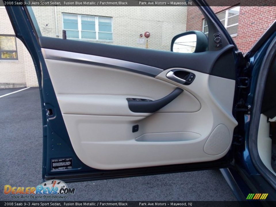 2008 Saab 9-3 Aero Sport Sedan Fusion Blue Metallic / Parchment/Black Photo #10