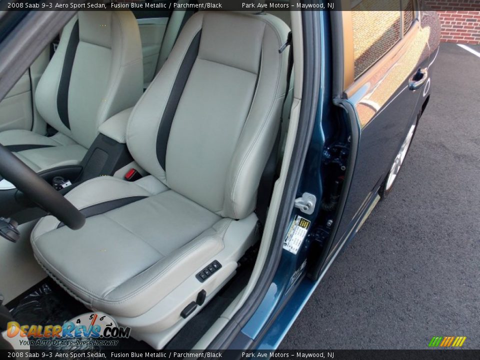 2008 Saab 9-3 Aero Sport Sedan Fusion Blue Metallic / Parchment/Black Photo #11