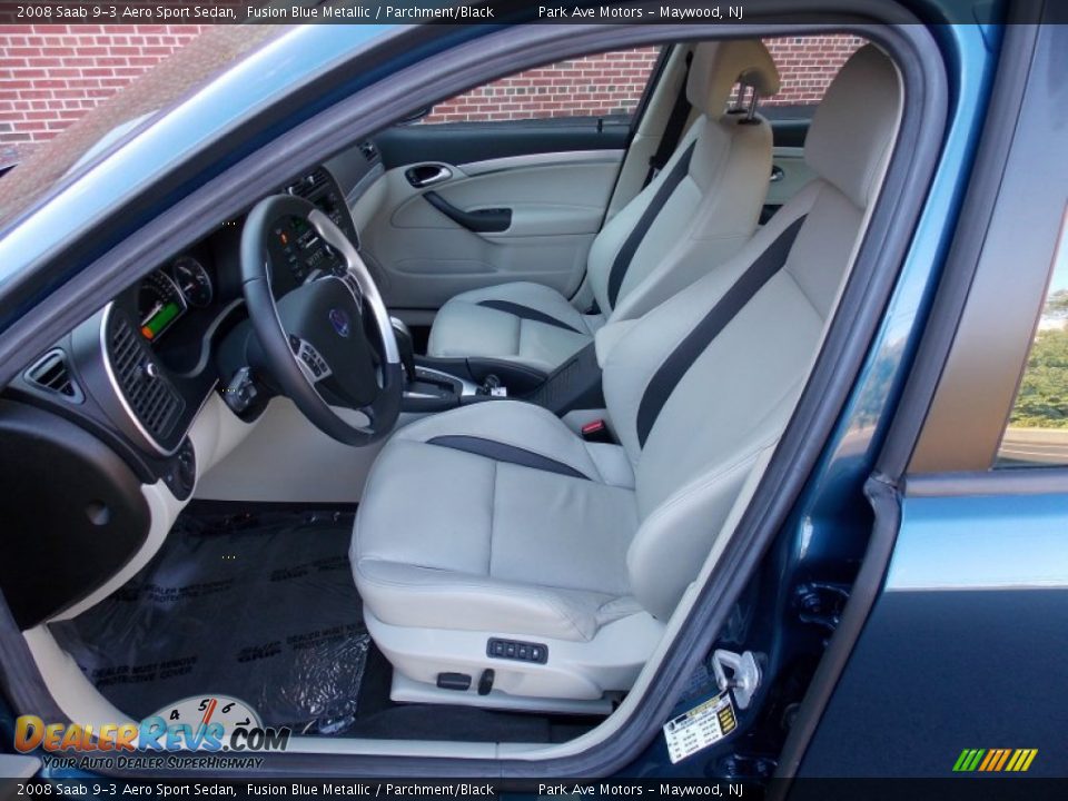 2008 Saab 9-3 Aero Sport Sedan Fusion Blue Metallic / Parchment/Black Photo #12