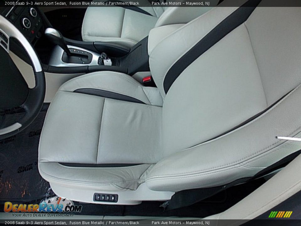 2008 Saab 9-3 Aero Sport Sedan Fusion Blue Metallic / Parchment/Black Photo #13
