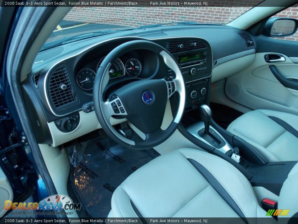 2008 Saab 9-3 Aero Sport Sedan Fusion Blue Metallic / Parchment/Black Photo #14