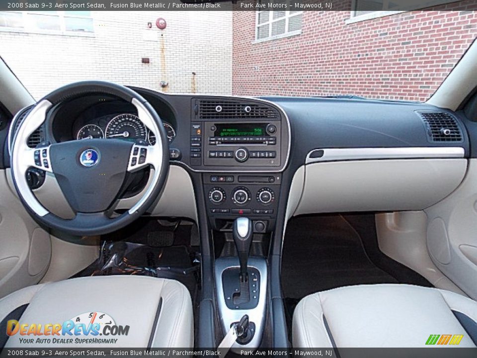 2008 Saab 9-3 Aero Sport Sedan Fusion Blue Metallic / Parchment/Black Photo #15