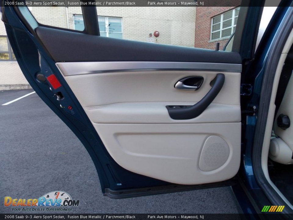 2008 Saab 9-3 Aero Sport Sedan Fusion Blue Metallic / Parchment/Black Photo #16