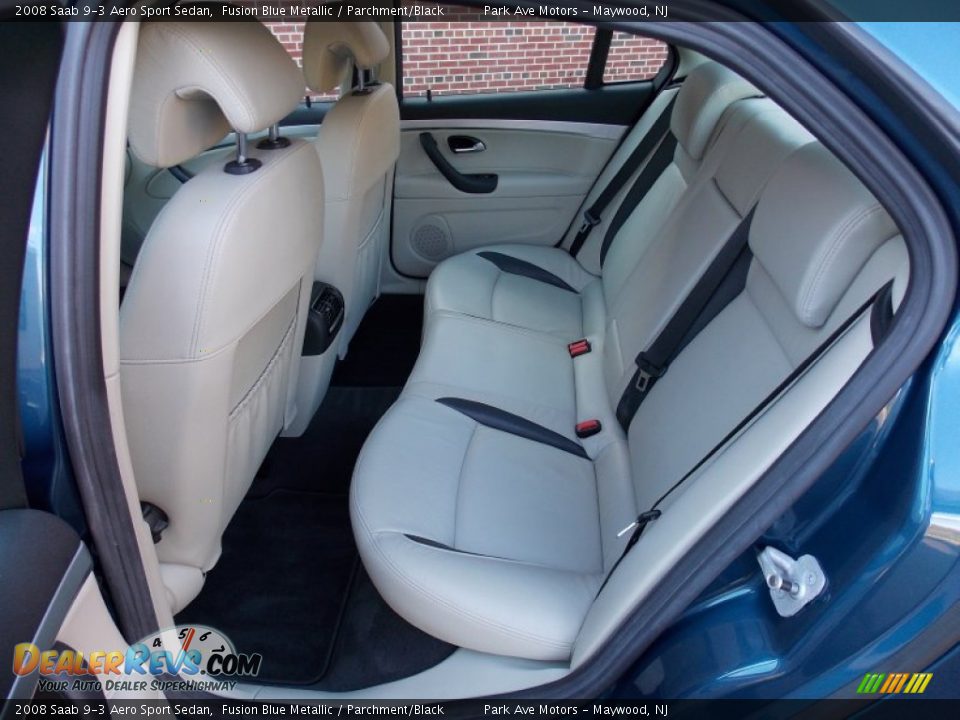 2008 Saab 9-3 Aero Sport Sedan Fusion Blue Metallic / Parchment/Black Photo #18