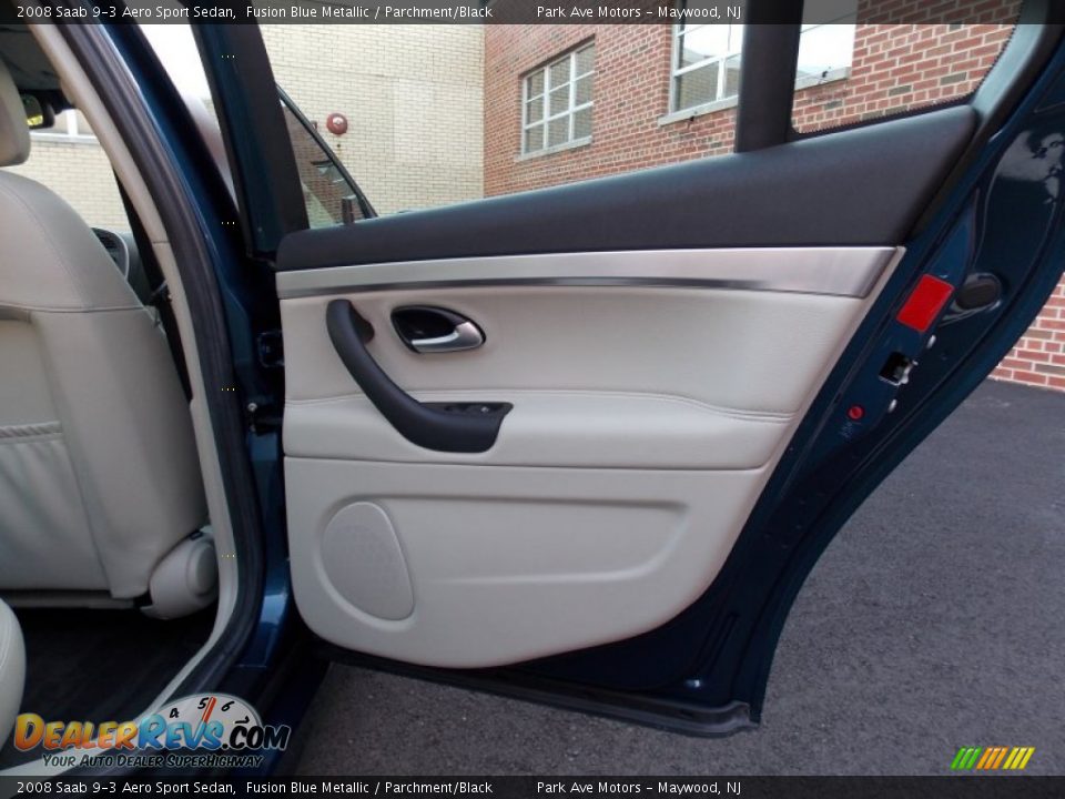 2008 Saab 9-3 Aero Sport Sedan Fusion Blue Metallic / Parchment/Black Photo #23