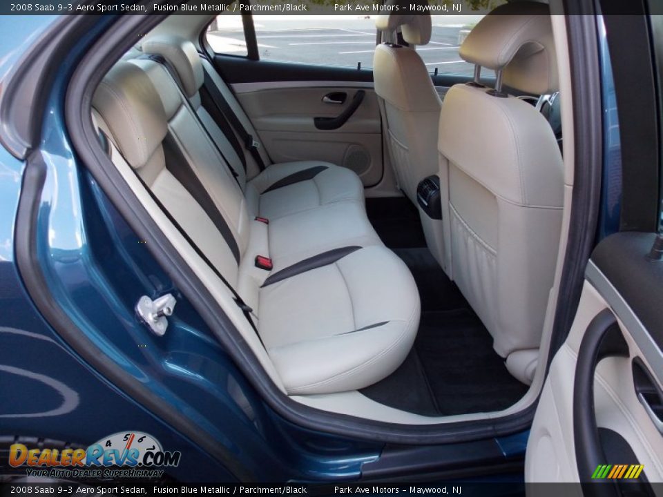 2008 Saab 9-3 Aero Sport Sedan Fusion Blue Metallic / Parchment/Black Photo #25