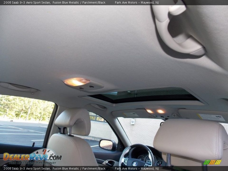 2008 Saab 9-3 Aero Sport Sedan Fusion Blue Metallic / Parchment/Black Photo #26