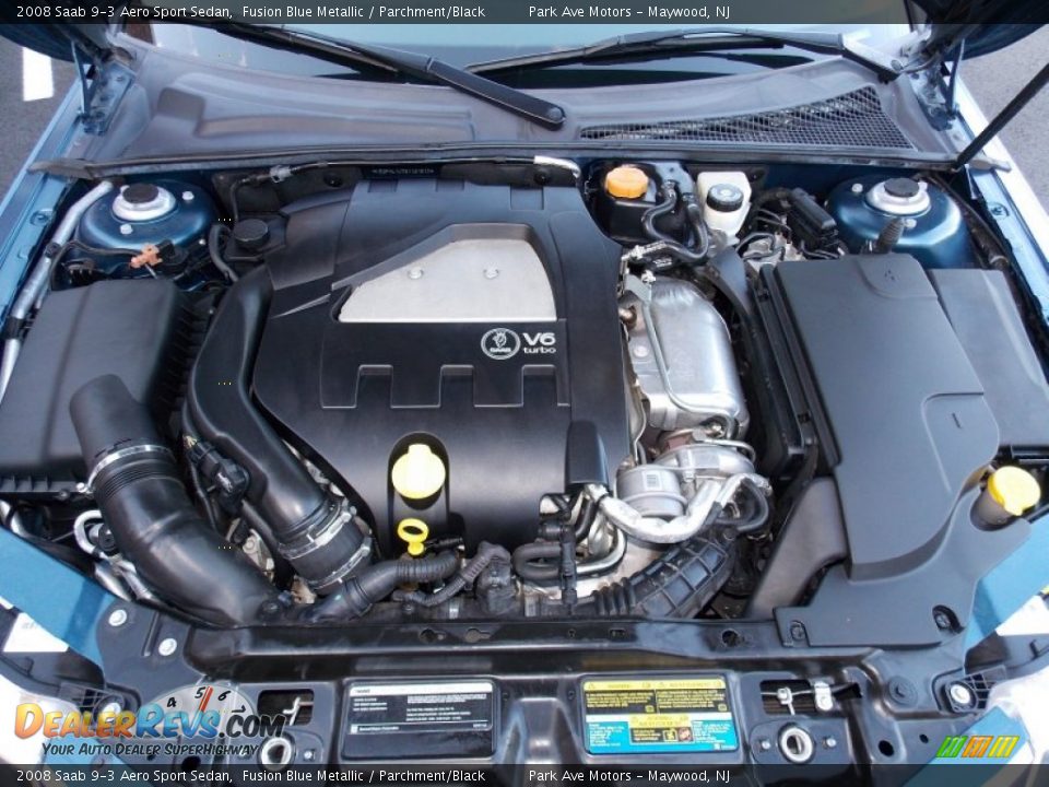 2008 Saab 9-3 Aero Sport Sedan Fusion Blue Metallic / Parchment/Black Photo #29