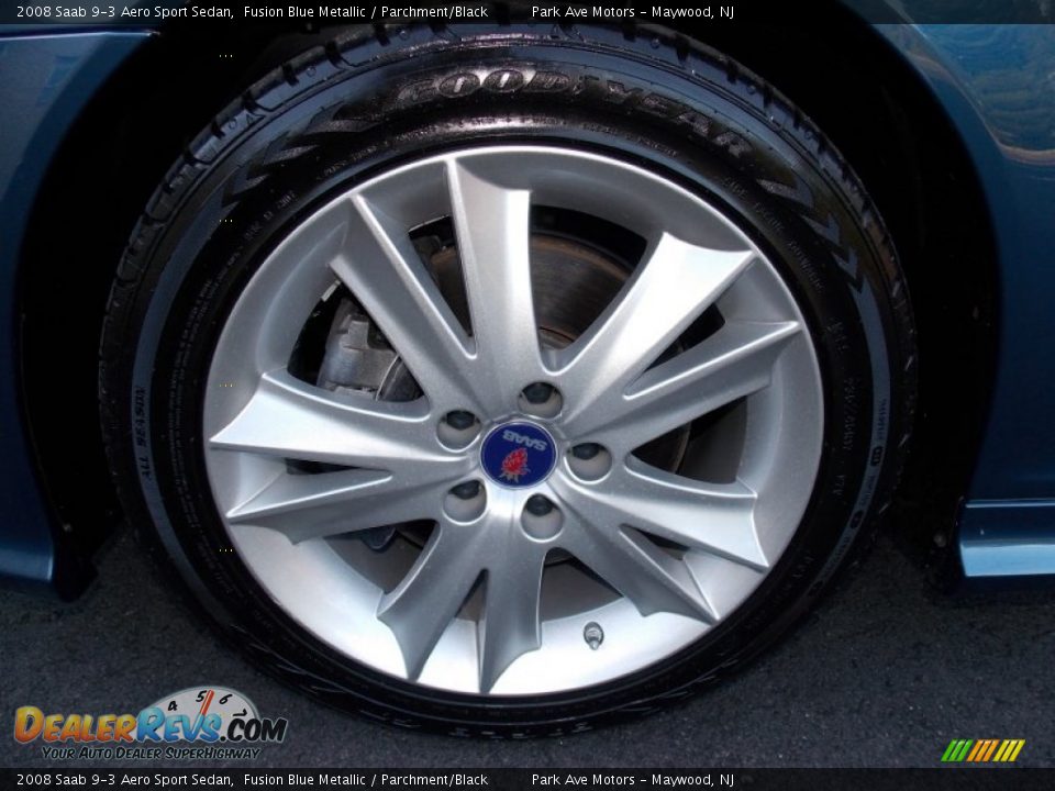 2008 Saab 9-3 Aero Sport Sedan Fusion Blue Metallic / Parchment/Black Photo #30