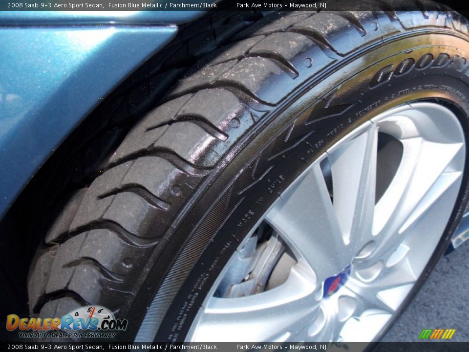 2008 Saab 9-3 Aero Sport Sedan Fusion Blue Metallic / Parchment/Black Photo #31