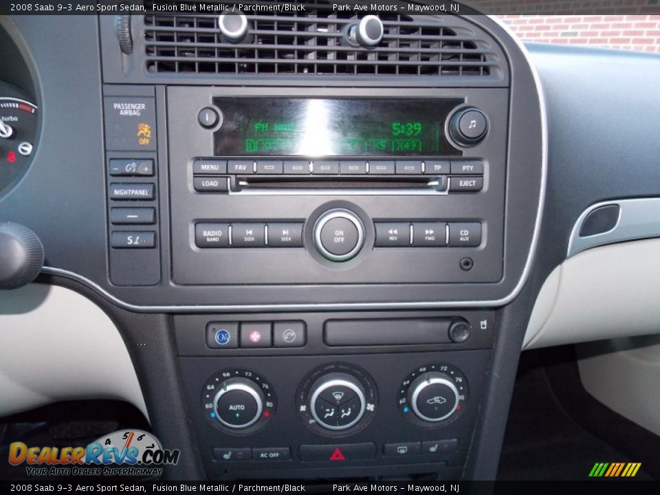 2008 Saab 9-3 Aero Sport Sedan Fusion Blue Metallic / Parchment/Black Photo #33
