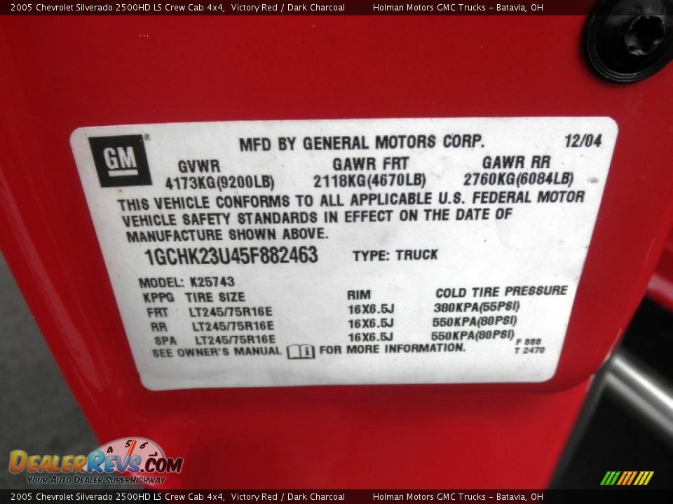 2005 Chevrolet Silverado 2500HD LS Crew Cab 4x4 Victory Red / Dark Charcoal Photo #6