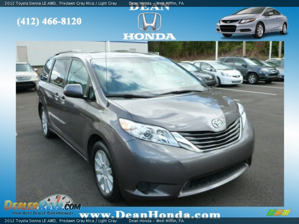 2012 Toyota Sienna LE AWD Predawn Gray Mica / Light Gray Photo #1