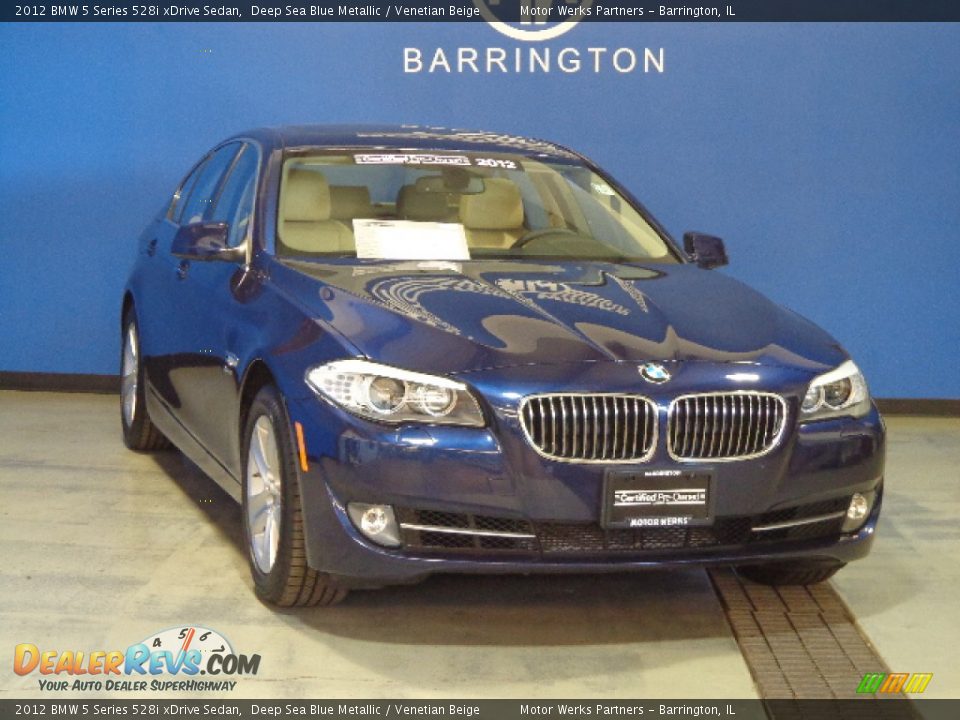 2012 BMW 5 Series 528i xDrive Sedan Deep Sea Blue Metallic / Venetian Beige Photo #1