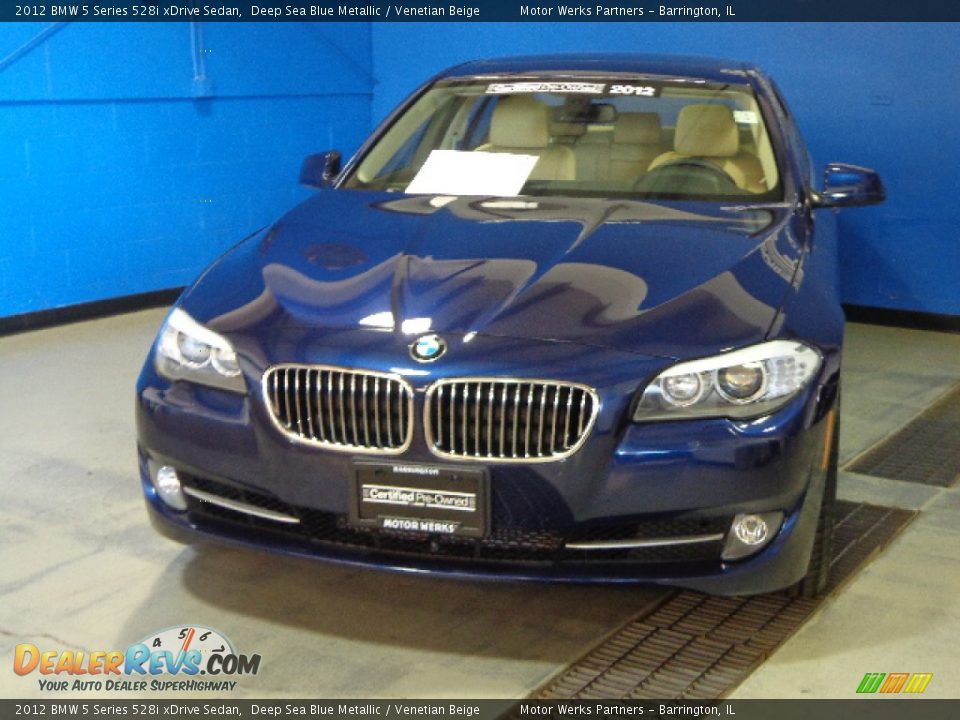 2012 BMW 5 Series 528i xDrive Sedan Deep Sea Blue Metallic / Venetian Beige Photo #2
