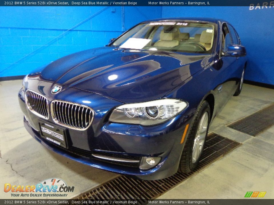 2012 BMW 5 Series 528i xDrive Sedan Deep Sea Blue Metallic / Venetian Beige Photo #3