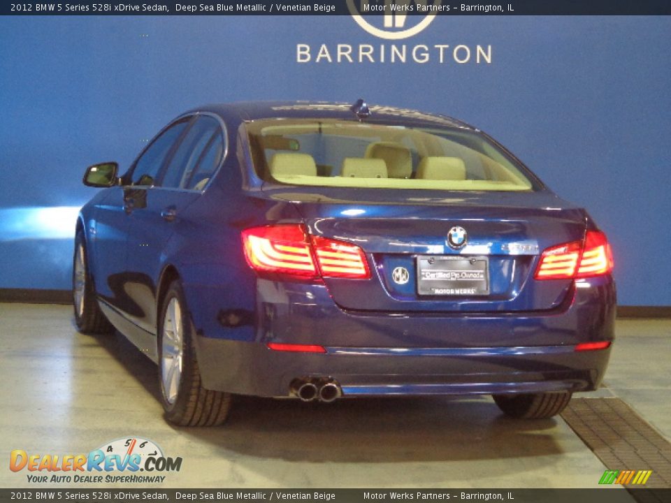2012 BMW 5 Series 528i xDrive Sedan Deep Sea Blue Metallic / Venetian Beige Photo #5
