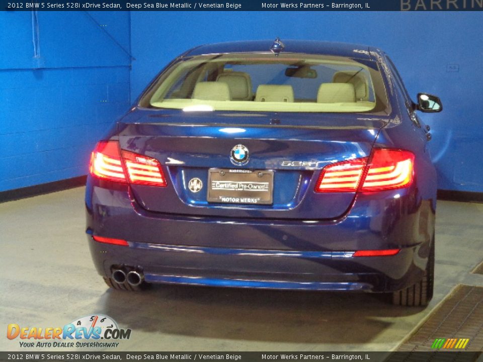 2012 BMW 5 Series 528i xDrive Sedan Deep Sea Blue Metallic / Venetian Beige Photo #6