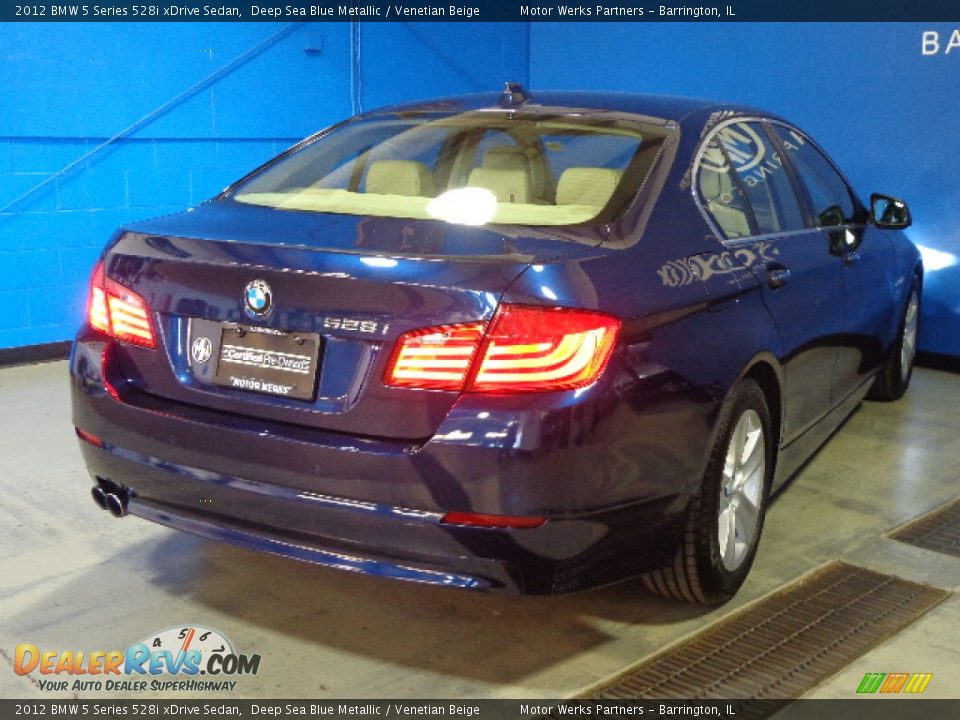 2012 BMW 5 Series 528i xDrive Sedan Deep Sea Blue Metallic / Venetian Beige Photo #7