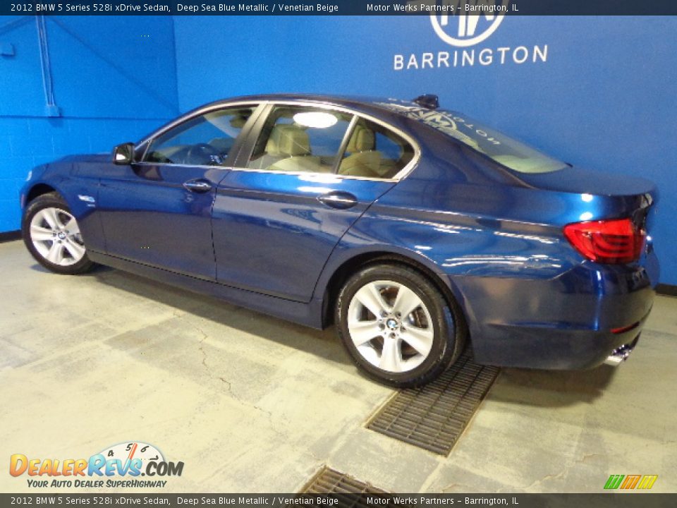 2012 BMW 5 Series 528i xDrive Sedan Deep Sea Blue Metallic / Venetian Beige Photo #13