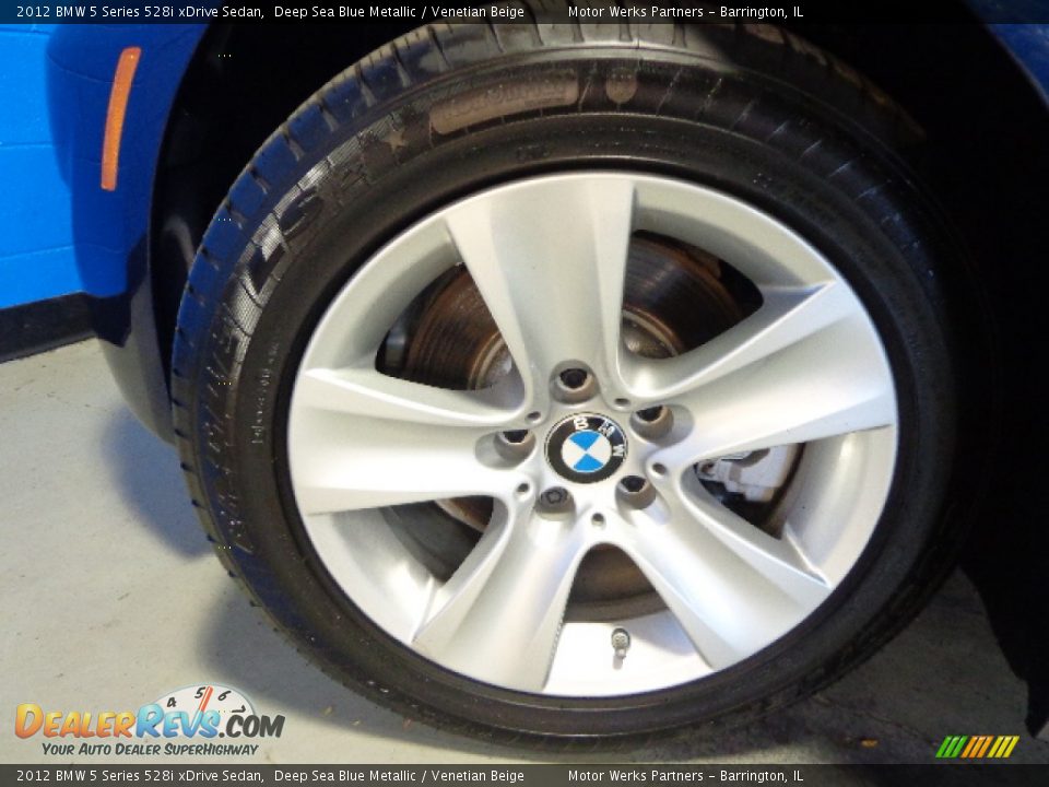 2012 BMW 5 Series 528i xDrive Sedan Deep Sea Blue Metallic / Venetian Beige Photo #15