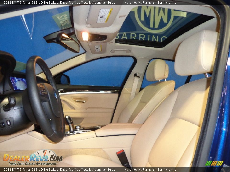2012 BMW 5 Series 528i xDrive Sedan Deep Sea Blue Metallic / Venetian Beige Photo #19